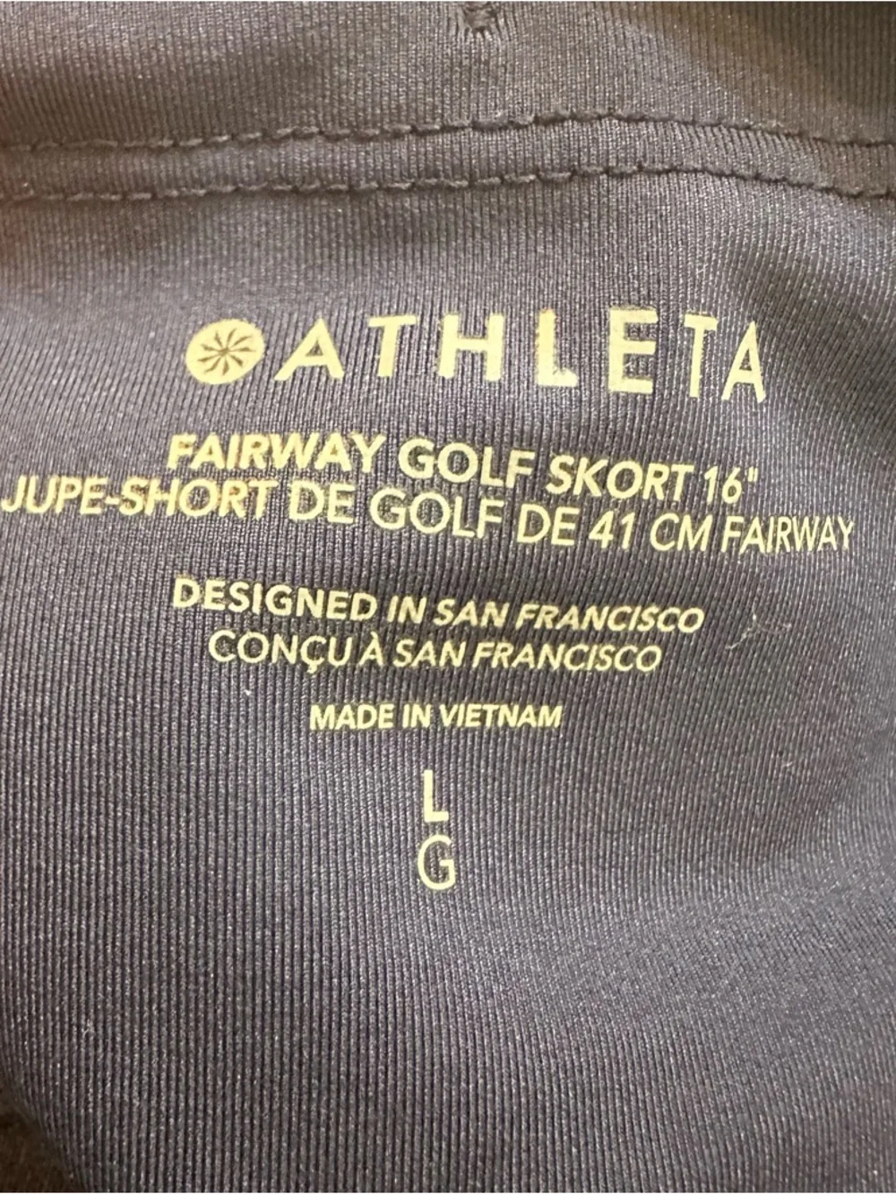 Athleta Fairway Golf Athletic Skort Skirt 16” Navy Blue Size Large - Picture 10 of 10
